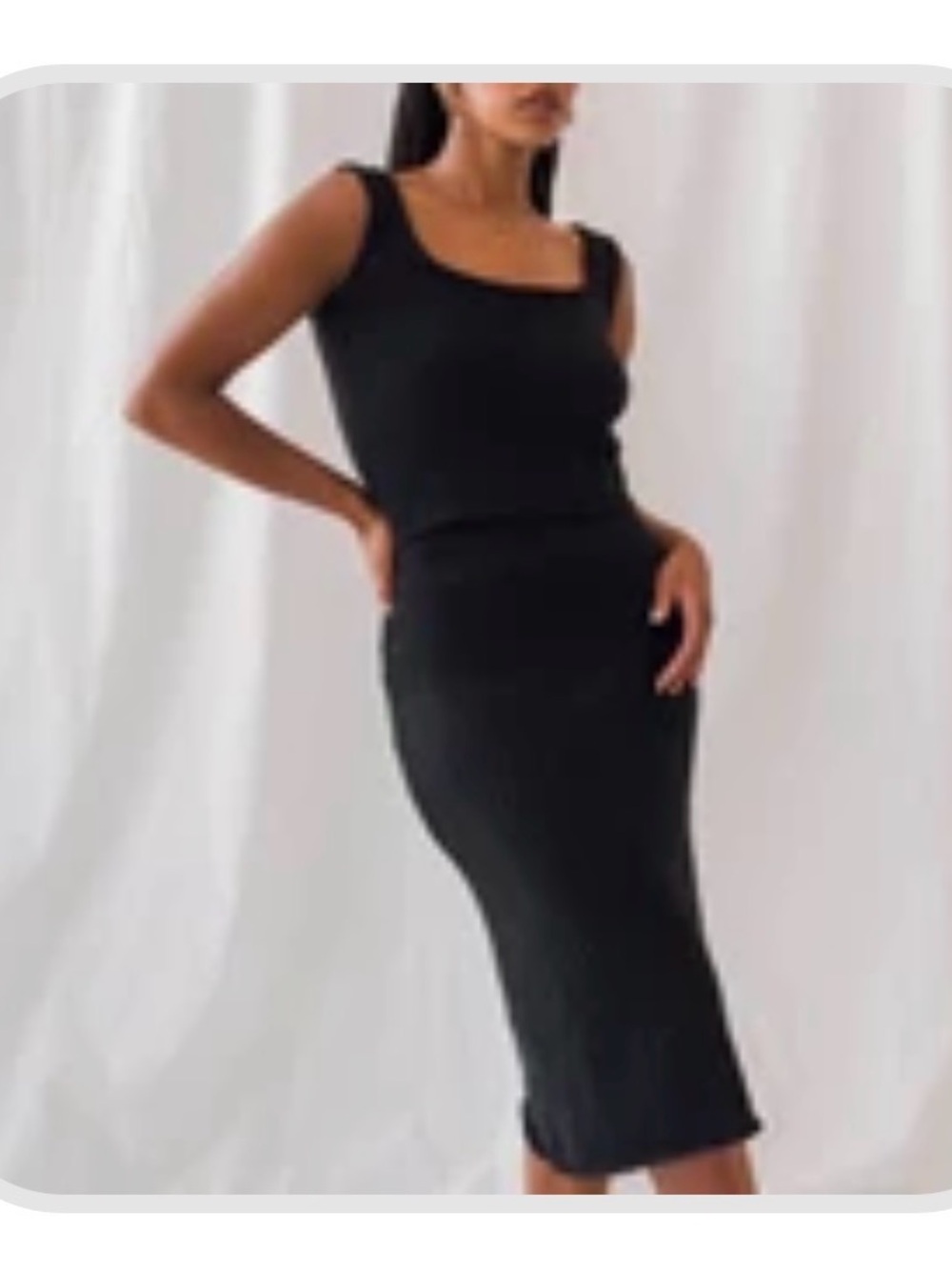 Poppy Barley Black Cotton Linen Knit Tank - Picture 2 of 9